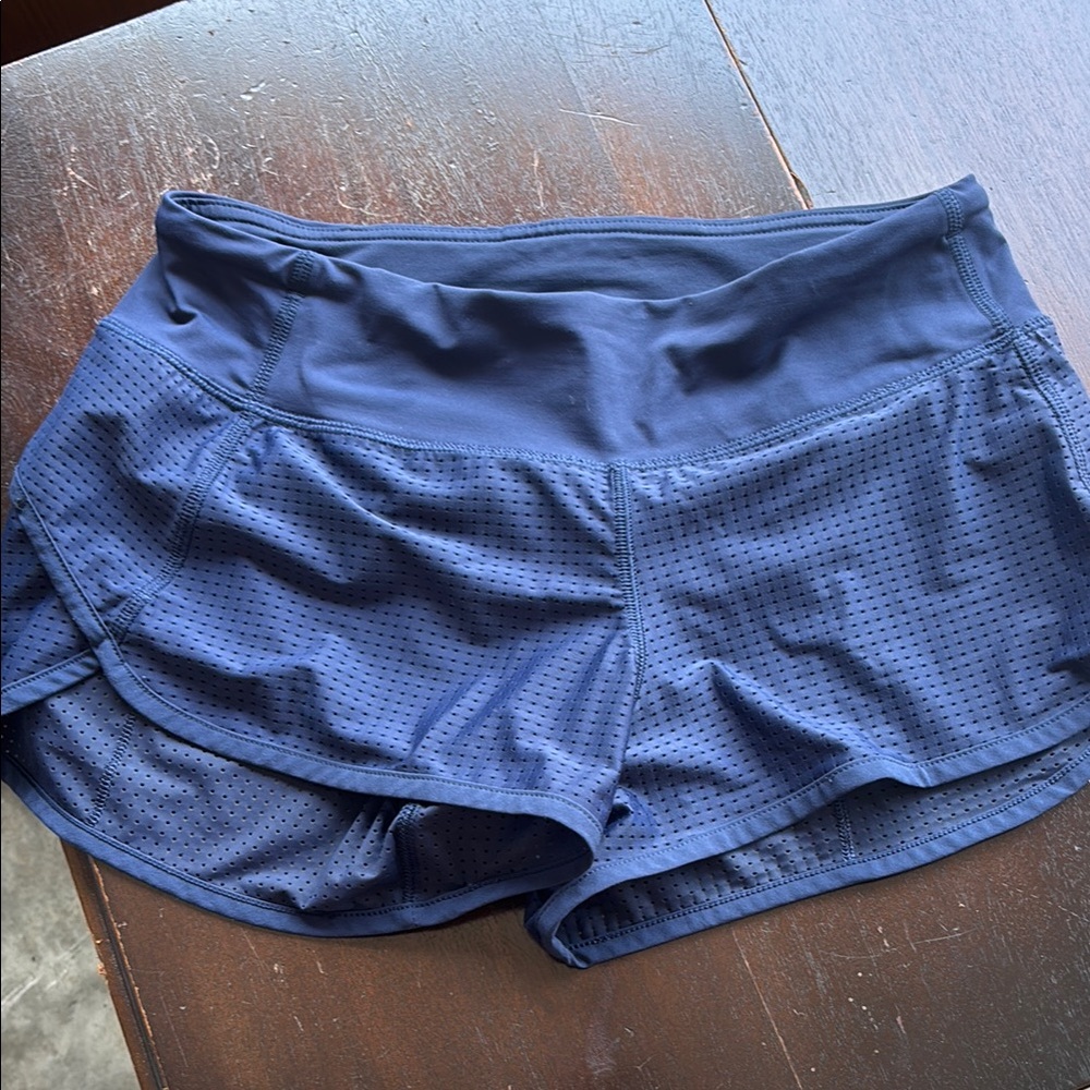 Lululemon Athletica Blue Athletic Shorts with Moisture-Wicking Fabric